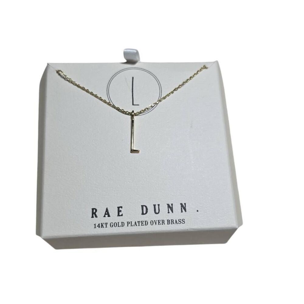 Rae Dunn 14kt Gold Plated over Brass L Intial Necklace